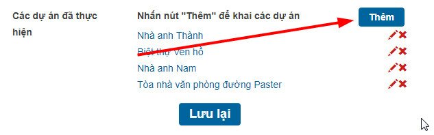 Các dự án đã thực hiện trên webxaydung.vn